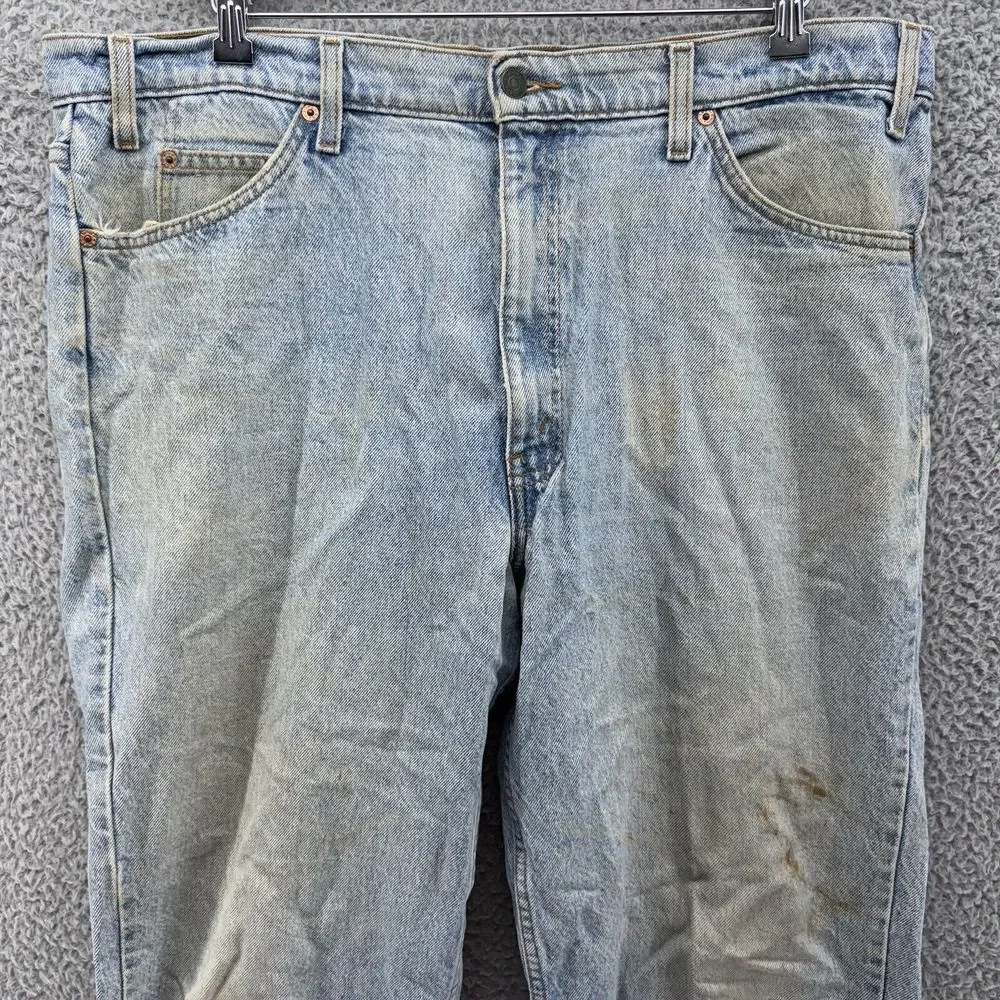 Vintage Levis Jeans 550 Relaxed Fit 40x32 Light Wash 100% Cotton Work Pants READ